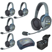 Eartec HUB5D Mini Duplex Base 5-Person System with 5 UltraLITE Remote Headsets