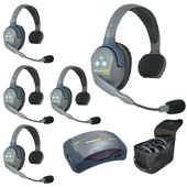 Eartec HUB5S Mini Duplex Base 5-Person System with 5 UltraLITE Headsets (Single)