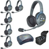 Eartec HUB6D UltraLITE and HUB 6-Person System with 6 Double Remote Headsets