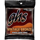 GHS VN-XL Extra Light Vintage Bronze Acoustic Guitar Strings (6-String Set, 11 - 50)
