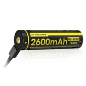 NITECORE NL1826R Li-Ion USB Rechargeable Battery 18650 (2600mAh)