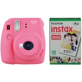 Fujifilm instax mini 9 Instant Film Camera with Instant Film Kit (Flamingo Pink, 10 Exposures)