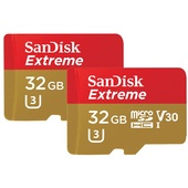 SanDisk 32GB Extreme UHS-I microSDHC Memory Card (2-Pack)