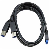 Atech Flash Technology Dual USB 3.0 Type-B Male to USB 3.0 20-Pin Male Cable (3.3')