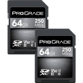 ProGrade Digital 64GB UHS-II SDXC Memory Card (2-Pack, 250 MB/s)