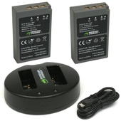 Wasabi Power Battery and Dual USB Charger for Olympus BLS-5 (2-Pack)