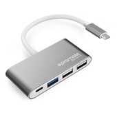 Promate Universal Ezhub-C3 USB 3.1 Type-C Hub With Power Delivery (Grey)