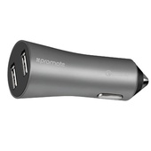 Promate Robust Car Charger With Qualcomm Quick Charge (Grey)