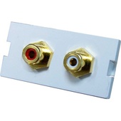 DYNAMIX 2 RCA Stereo Bezel for AVP-3UFP Plate (Red & White)