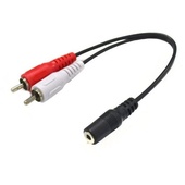 DYNAMIX Stereo 3.5mm Female to 2 RCA Male Cable (0.2m)