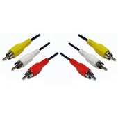 DYNAMIX 3m RCA Audio Video Cable, 3 RCA to 3 RCA Plugs (Red, White & Yellow)