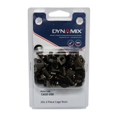 DYNAMIX 20pc Pack 3 Piece M6 Cage Nut (Black)