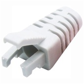 DYNAMIX RJ45 Slimline Strain Relief Boot with Clip Protector (White, 20 Pack)