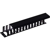 DYNAMIX 19" 1RU Finger Cable Management Bar with Protective Cap (Black, 70 mm Deep)
