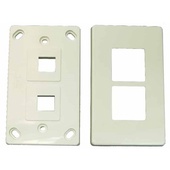 DYNAMIX Dual Port RJ45 Keystone Horizontal Mount Face Plate (2-Piece)