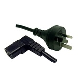DYNAMIX 3-Pin Plug to Right Angled IEC Female Connector (2m, Black)