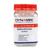 DYNAMIX Cat6 RJ-45 Modular Plug Jar (Rounded, Solid, 100 Pieces)