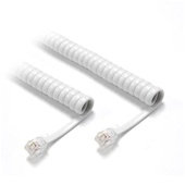 DYNAMIX Curly Handset Cord 4 Wire RJ22 To RJ22 Cable (White)
