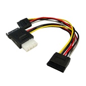 DYNAMIX Dual Port Serial ATA Power Splitter Cable 1x SATA to 2x SATA TO 2x SATA F