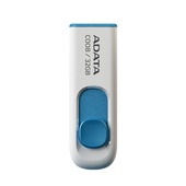 ADATA C008 32GB Retractable USB 2.0 Flash Drive (White/Blue)
