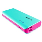 ADATA PT100 Power Bank with Flashlight (Aqua/Pink, 10000mAh)