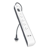 Belkin 4 Way Surge Board with 2 x USB Ports (2.4A)
