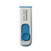 ADATA C008 64GB Retractable USB 2.0 Flash Drive (White/Blue)