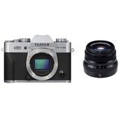 Fujifilm X-T20 Mirrorless Digital Camera (Silver) with XF 35mm f/2 R WR Lens (Black)