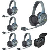 Eartec Ultralite 5 Person System with 1 Double Master and 4 Double Remote Headsets
