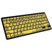 LogicKeyboard XL Print Bluetooth 3.0 Mini Keyboard (US/Hebrew, Black on Yellow)