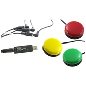 X-keys USB 3-Switch Interface Bundle with 3 Orby Switches & TRRS 3-Way Splitter Cord