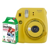 Fujifilm instax mini 9 Instant Film Camera with Instant Film Kit (Yellow, 10 Exposures)