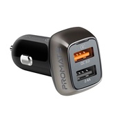 Promate Car Charger with Dual USB Ports (30W)