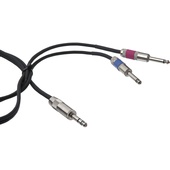 Pro Co Sound Insert Y-Cable 1/4" Male Phone TRS Stereo To 2x 1/4" Male Phone TS Mono - 5'