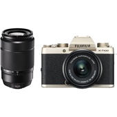 Fujifilm X-T100 Mirrorless Digital Camera (Champagne Gold) with 15-45mm & 50-230mm Twin Lens Kit