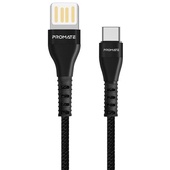 Promate Vigoray 1.2m USB-A To USB-C Sync & Charge Cable (Black)