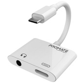 Promate USB-C to 3.5mm Audio Adapter with Power Delivery (White)