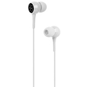 Promate Bent Lightweight Stereo Earbuds with Built-in Mic (White, 1.2m)