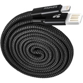 Promate USB-A to Lightning Cable with 2A Fast Charging (Black, 1.2m)