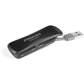 Promate 4-in-1 Portable Multi Memory Card Reader (Black)