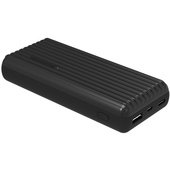 Promate Titan-20C USB-C High Capacity Power Bank with 3.1A Dual USB Output (Black)