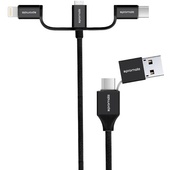 Promate UniLink-Trio2 Multifunctional Universal Sync & Charge Cable (Black)