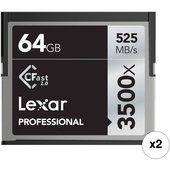 Lexar 64GB Professional 3500x CFast 2.0 Memory Card (2-Pack)