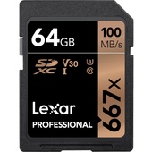 Lexar 64GB Professional 667x UHS-I SDXC Memory Card
