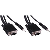 Pearstone 15' Standard VGA Male to Male Cable with 3.5mm Stereo Audio