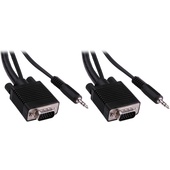 Pearstone 35' Standard VGA Male to Male Cable with 3.5mm Stereo Audio