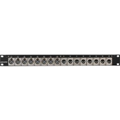 Canare 161U-X12F AV Bulkhead Panel with 8x XLRF & 8x XLRM to Solder Connectors