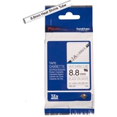 Brother HSe-221 8.8mm x 1.5m Black on White Heat Shrink Tape
