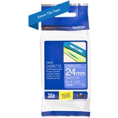 Brother TZe-555 24mm x 8m White on Blue Tape