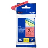 Brother TZe-431 12mm x 8m Black on Red Tape